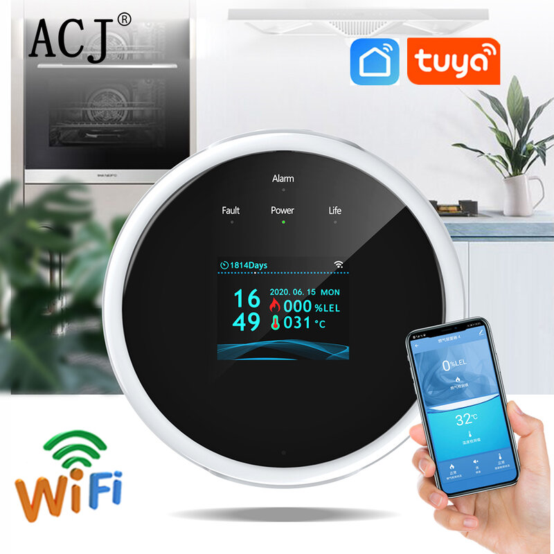 New WiFi LPG GAS Leakage Natural Combustible Detector & 433MHz Gas Leak Sensor Alarm Optional Use For Home Security System