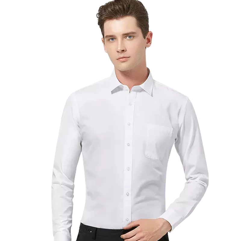 New in shirt plus size long-sleeve shirts for men solid slim fit formal shirt 40%cotton office tops big size business clothes