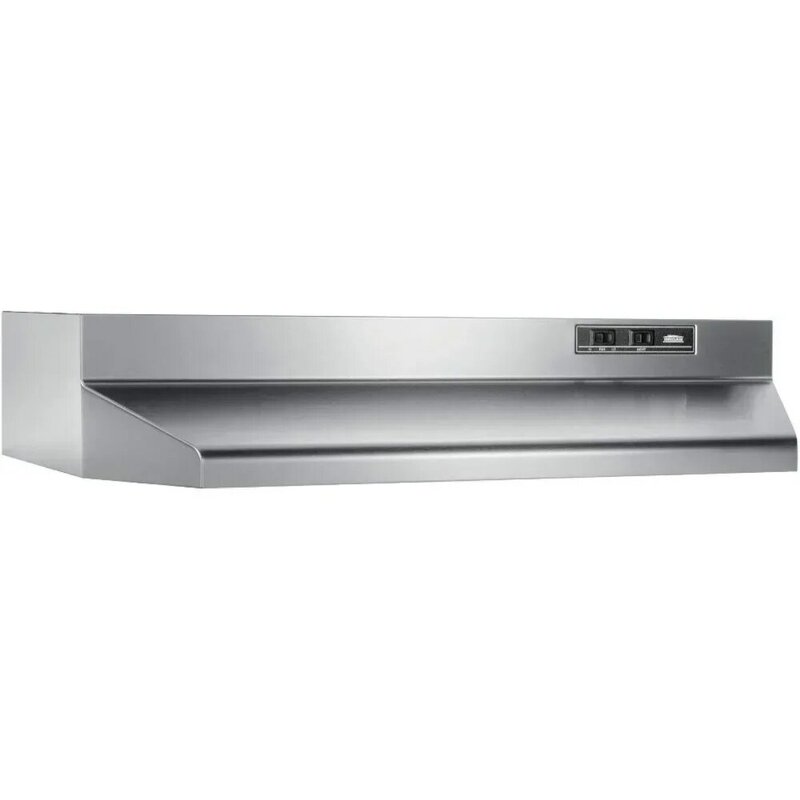 Chassis pipeline range hood with built-in damping pipeline connector and 2-speed exhaust fan range hood, stainless steel