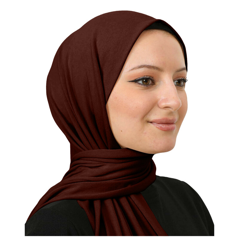 Bufanda de rayón de algodón de Color liso para mujer, pañuelo musulmán de gran tamaño, pañuelo para la cabeza