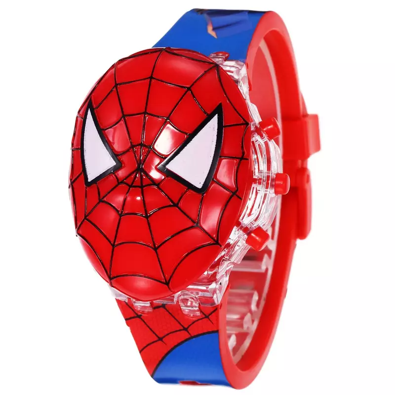 Reloj electrónico de dibujos animados para niños, Marvel US, Capitán, Spider Man, luz, música, juguetes para niños, regalo del Día Internacional