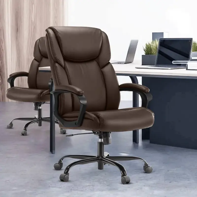 Executive Office Chair - Ergonomic home computer desk chair with wheels, lumbar support, PU leather,adjustable height and swivel