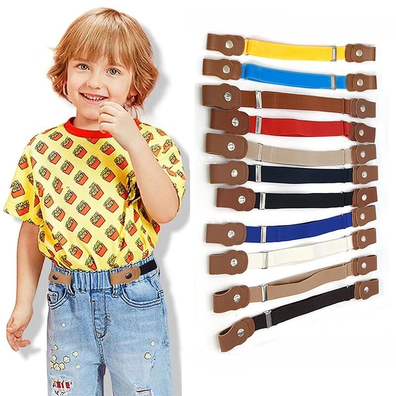 Cinturón elástico sin hebilla para niños pequeños, cinturón ajustable para niños y niñas, novedad de 2022
