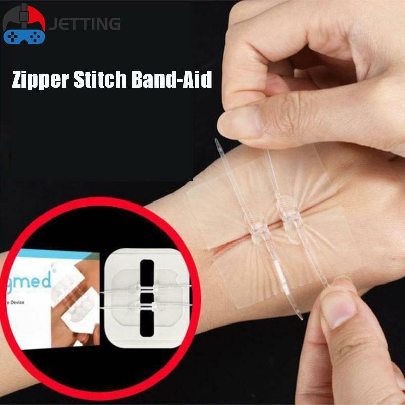 2Pcs Zipper Tie Wound Closure Patch Zipper Band-Aid Wound Fast Suture Outdoor Portable Hemostatic Patch