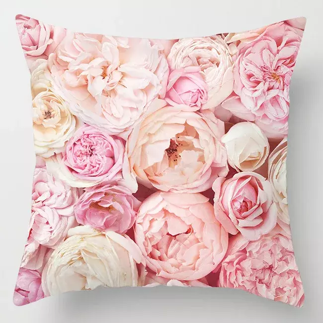 Pena rosa fronha decorativo caso almofada de sofá capa de almofada de cama decoração da casa capa de almofada do carro bonito travesseiro caso 45*45cm