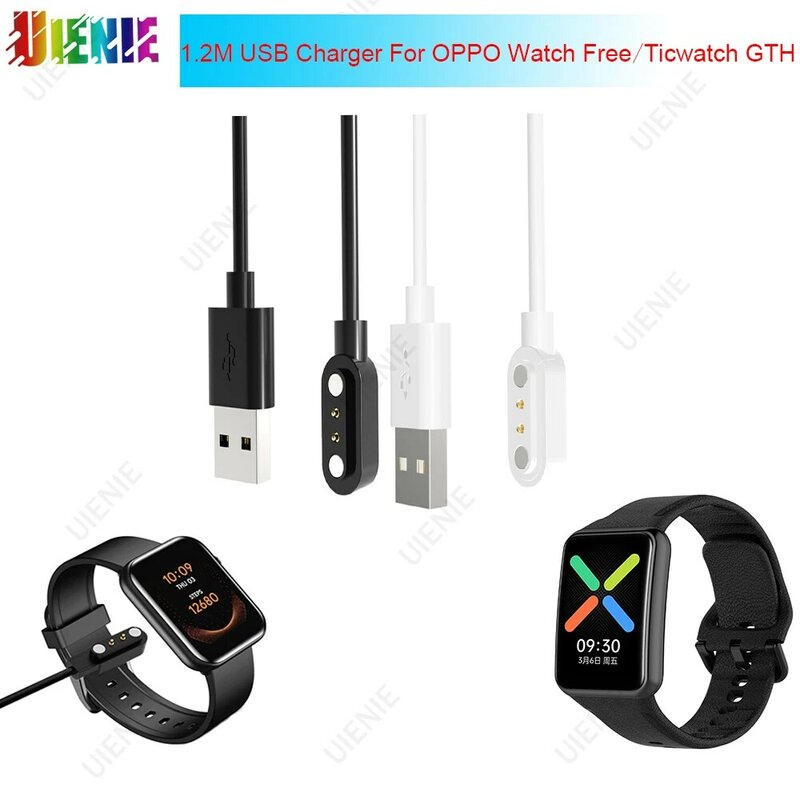 Chargeur Montre Smartwatch Adapter 1,2 M USB Ladegerät Kabel Für OPPO Uhr Freies/Ticwatch GTH Schnelle Ladegerät Sport Uhr zubehör
