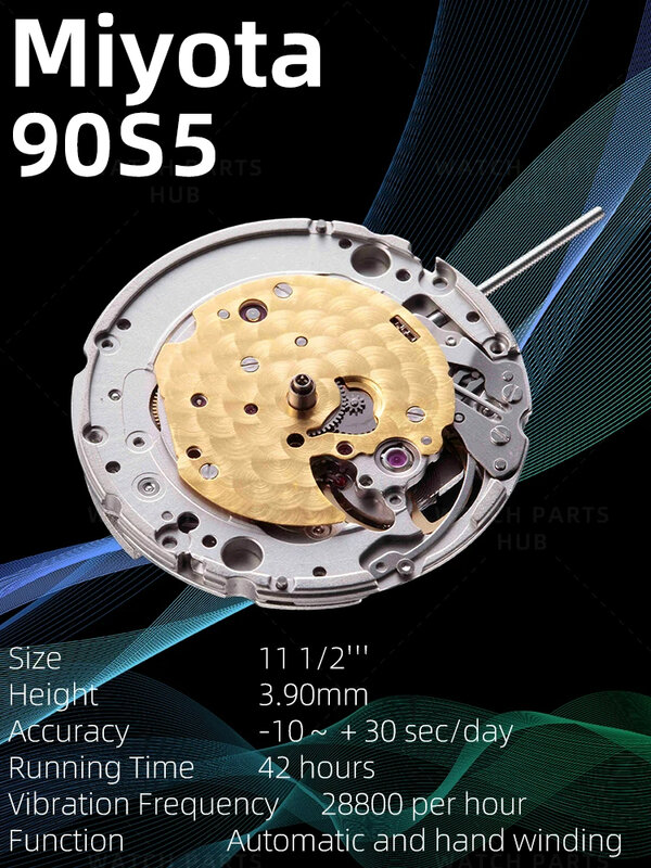 1* Japanese Mechanical Movement 3 Hands Open-Heart Movement Miyota For Citizen 90S5 Mechanical Movement Ultra-thin Replace Parts