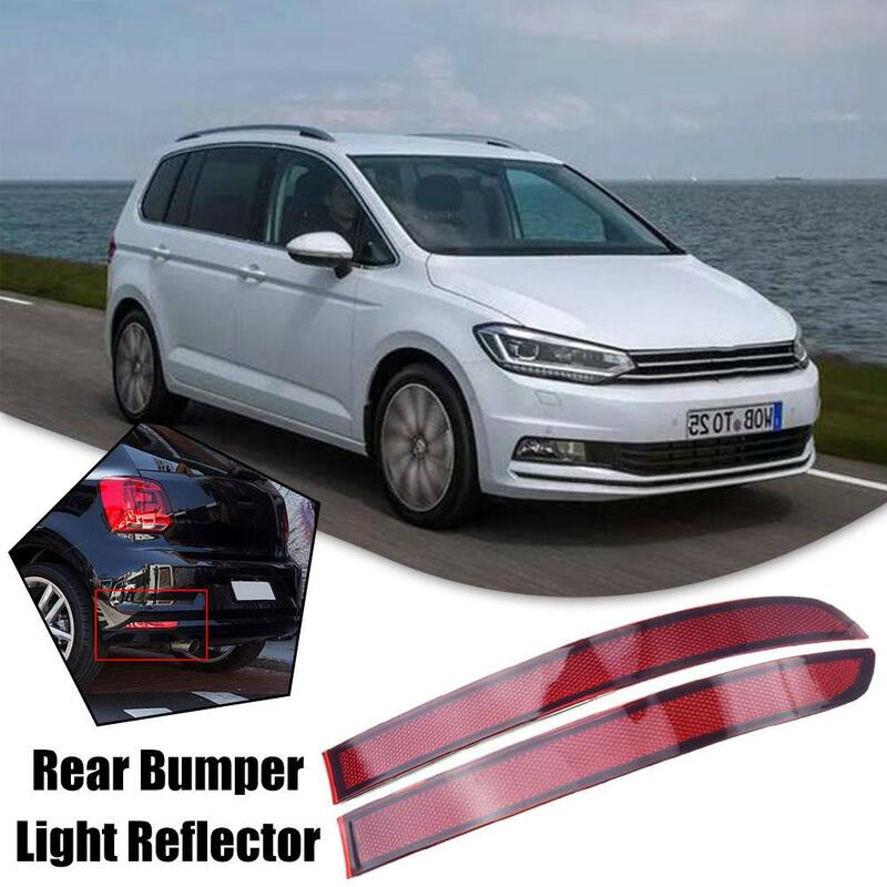 Reflector de luz de parachoques para coche, accesorio decorativo de color rojo, izquierdo y derecho, 2 piezas, para VW Touran 2006, 2007, 2008, 2009, 2010, O6N1
