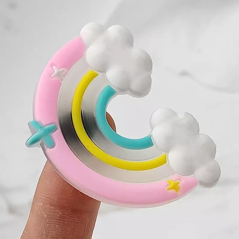 1Pcs Translucent Design Flower Rainbow PVC Shoe Charms Accessory Shoe Upper Pins Buckle Decorations Badge Kids Gifts