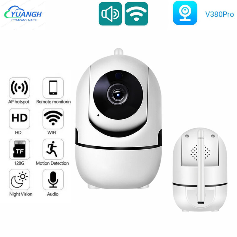 Mini caméra de vidéosurveillance sans fil pour maison intelligente, protection de sécurité intérieure, audio bidirectionnel, Wi-Fi, 3MP, V380 Pro
