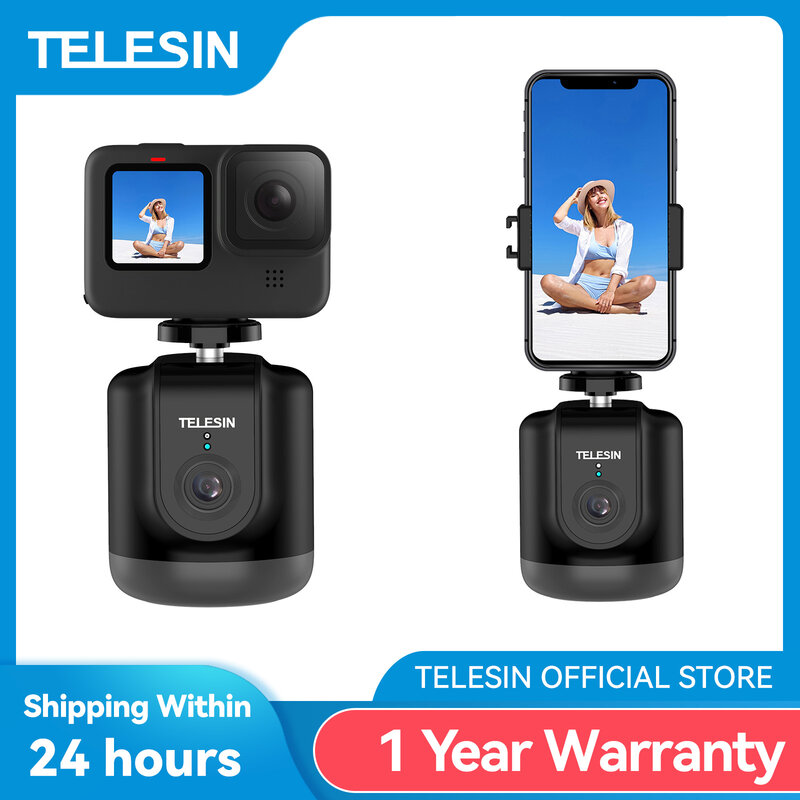 TELESIN – cardan de prise de vue Selfie intelligent, Rotation à 360 °, suivi automatique du visage, pour Smartphone GoPro 10 DJI Osmo Action 2, caméra Vlog Live