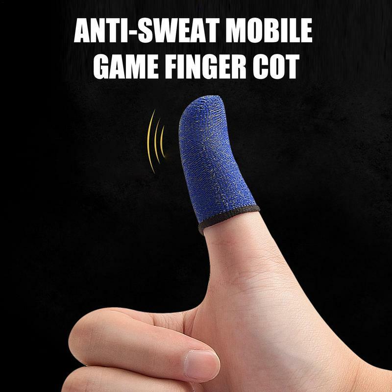 Jogo de vídeo mangas dedo jogo do telefone móvel polegar dedo protetor não deslizamento anti-suor fibra de carbono polegar mangas capa
