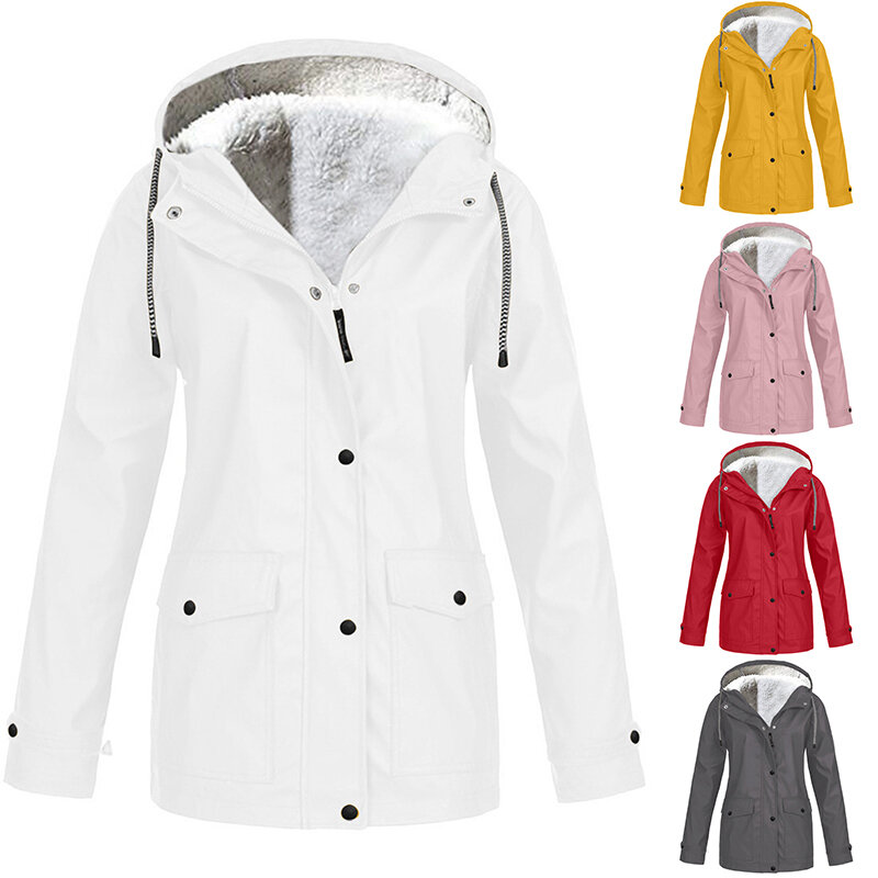 女性の秋と冬のジャケット,屋外用のボタンとジッパー付きのフロントボタン