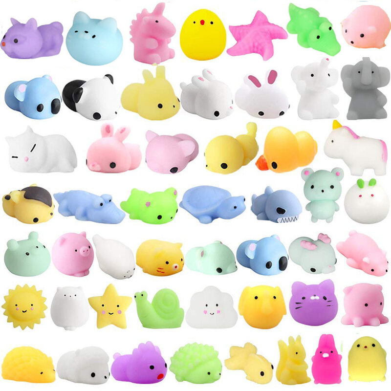 50-5PCS Kawaii Squishies Mochi Anima Squishy Toys For Kids Antistress Ball Squeeze Party Favors giocattoli Antistress per il compleanno
