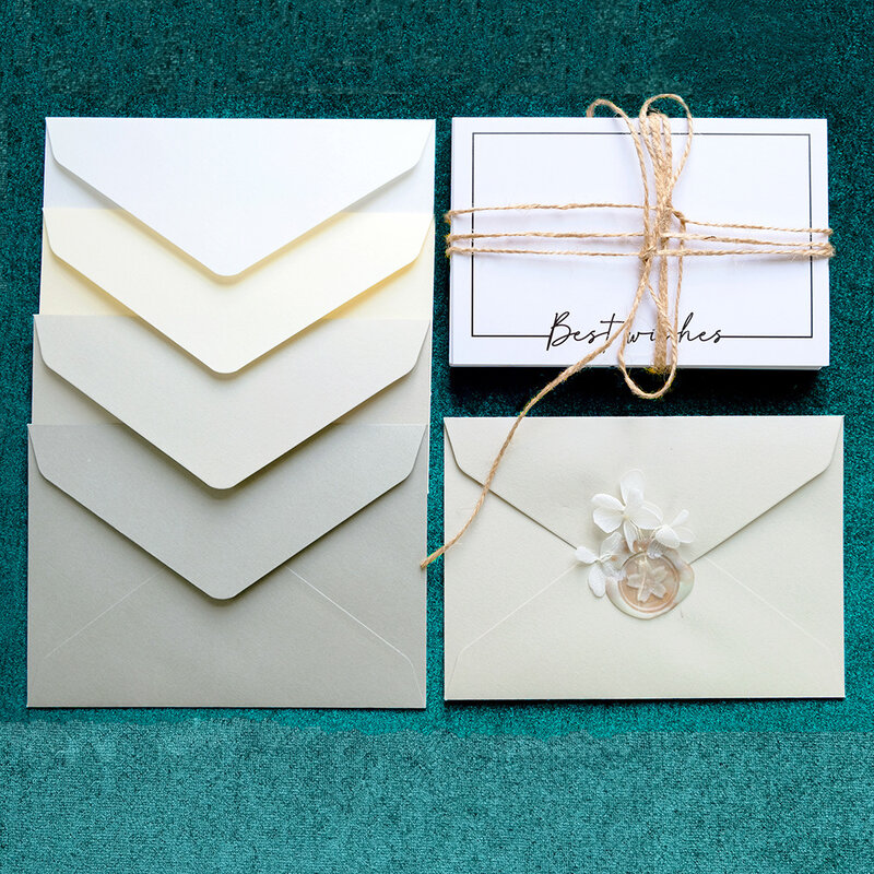 Enveloppes occidentales bergame en velours vintage, enveloppes pour lettres, mariage, invitation de fête, C6, lot de 20 pièces
