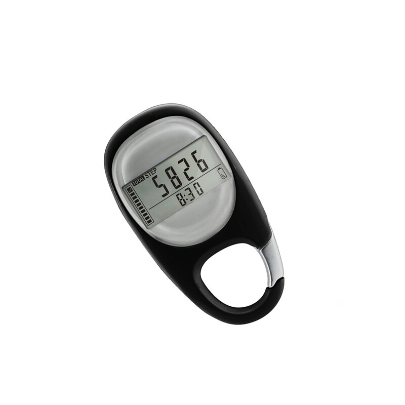 Caminhada distância indução pedômetro chaveiro, Fitness Step Counter, Calorias esportivas Gauge dispositivo para exterior, 3D