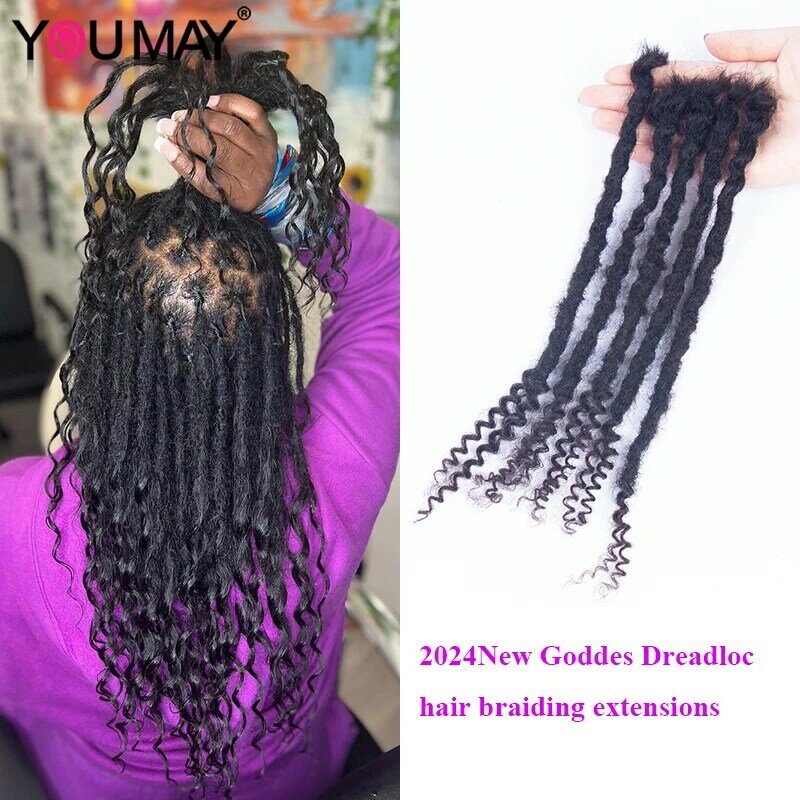 Human Hair Dreadlock Extentions Deep Goddess Human Hair Dread Loc Color Goddess Braids Hair For Black Goddes Loc Youmay Virgin
