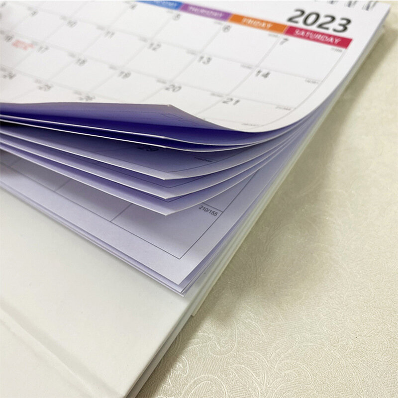 2023 simples mesa bobina calendário agenda diária planejador de mesa agenda anual organizador material escolar escritório novo inglês 23x20cm