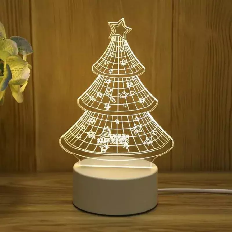 Dekorasi lampu LED 3D, alat penerangan malam kamar tidur dekorasi Natal Hari Valentine