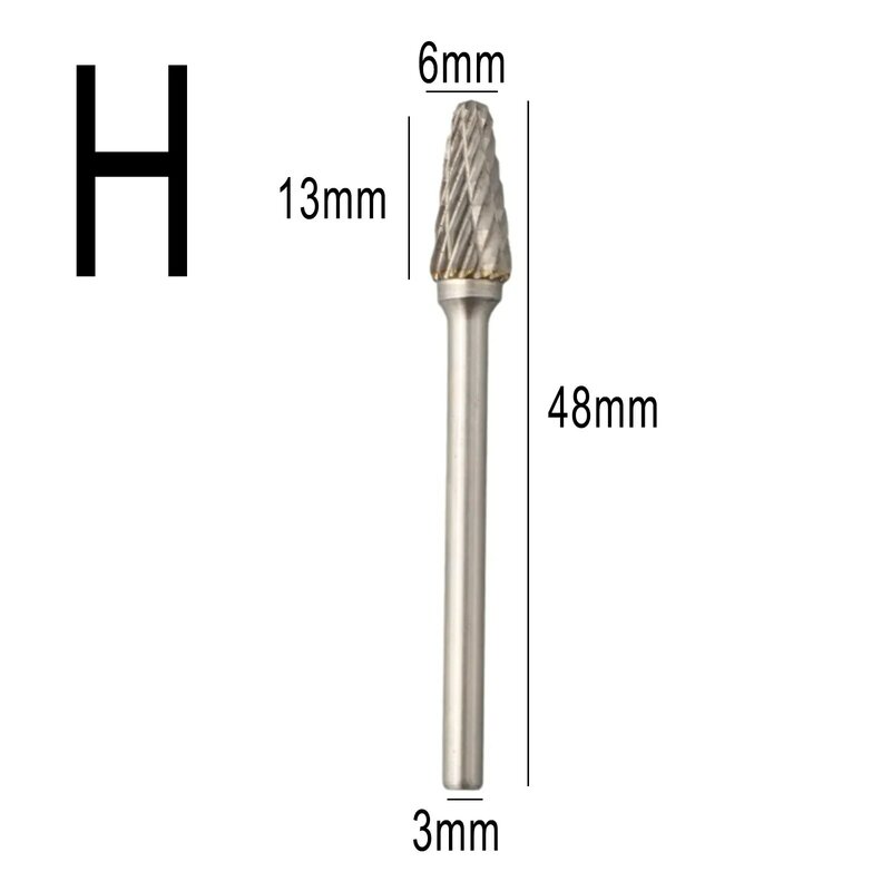 1pcs Carbide Burr Set, Hard Alloy Tungsten Steel Double Cut Rotary File Milling Cutter Head, Woodworking Grinding Carvin