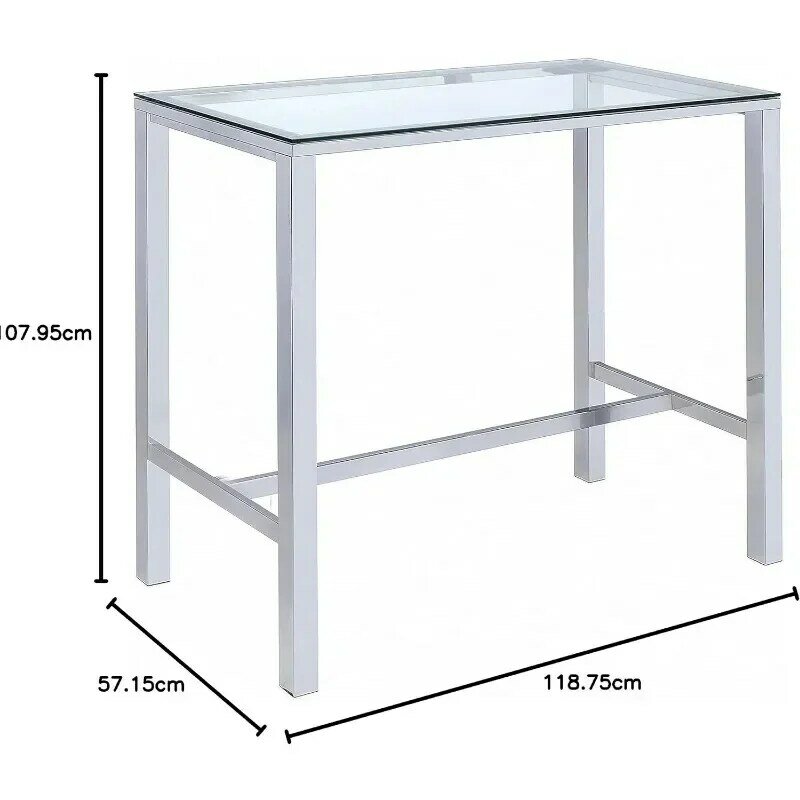 Tolbert-mesas de Bar para el hogar, barra de mesa cromada con tapa de cristal