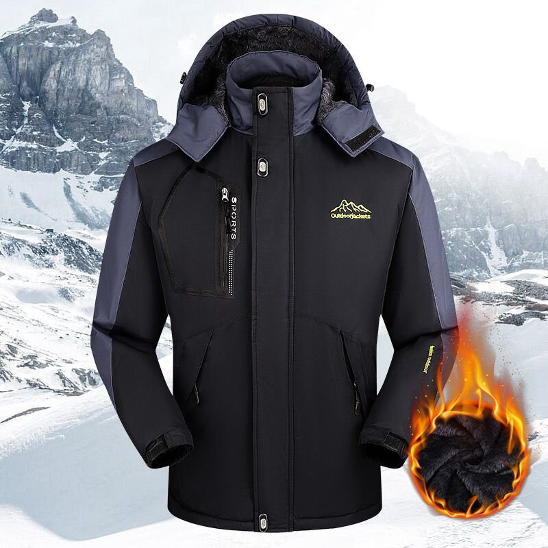 Giacca Hardshell da uomo Plus Fleece Winter Outdoor giacche imbottite addensate giacca sportiva impermeabile antivento cappotti caldi