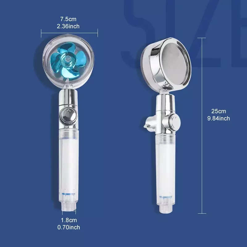 Turbo 360 Degrees Rotated Fan Shower Head High Pressure Water Saving Spray Adjustable Showerhead Filters Bathroom Accessories