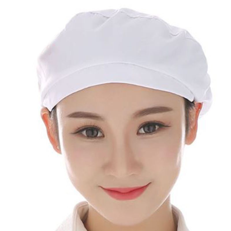 Bouffant Layanan Makanan Tahan Debu Rambut untuk Penutup Kepala Warna Solid Topi Koki untuk Pabrik Dapur Lokakarya Pekerjaan Gudang
