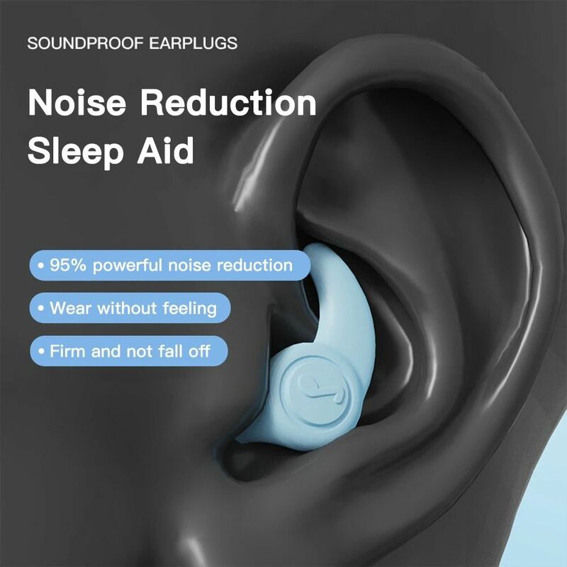 Tapones para los oídos de silicona antiruido reutilizables, tapones para los oídos con reducción de ruido, impermeables, protectores para los oídos de natación, bloqueo de sonido suave