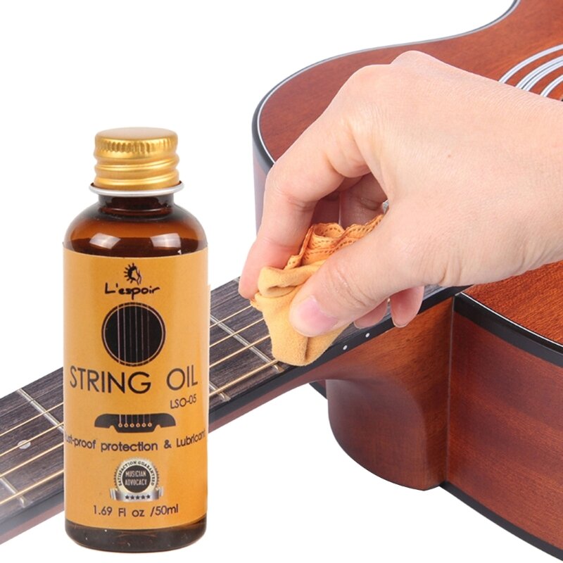 50ml Olio per Corde Chitarra Tastiera Rosy Olio per Infermieristica Tastiera antiruggine Olio di Limone Guitarra Accessori per