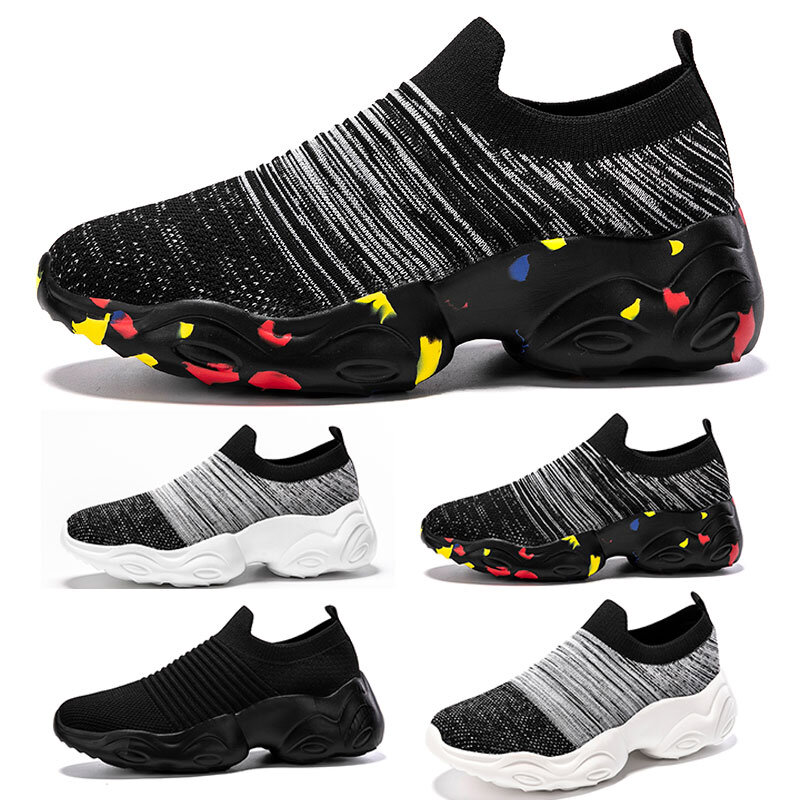 Women Men Sneakers Breathable Low Top Casual Shoes Camouflage Mesh Sock Shoes Outdoor Running Shoes Slip on Plus Size 35-48