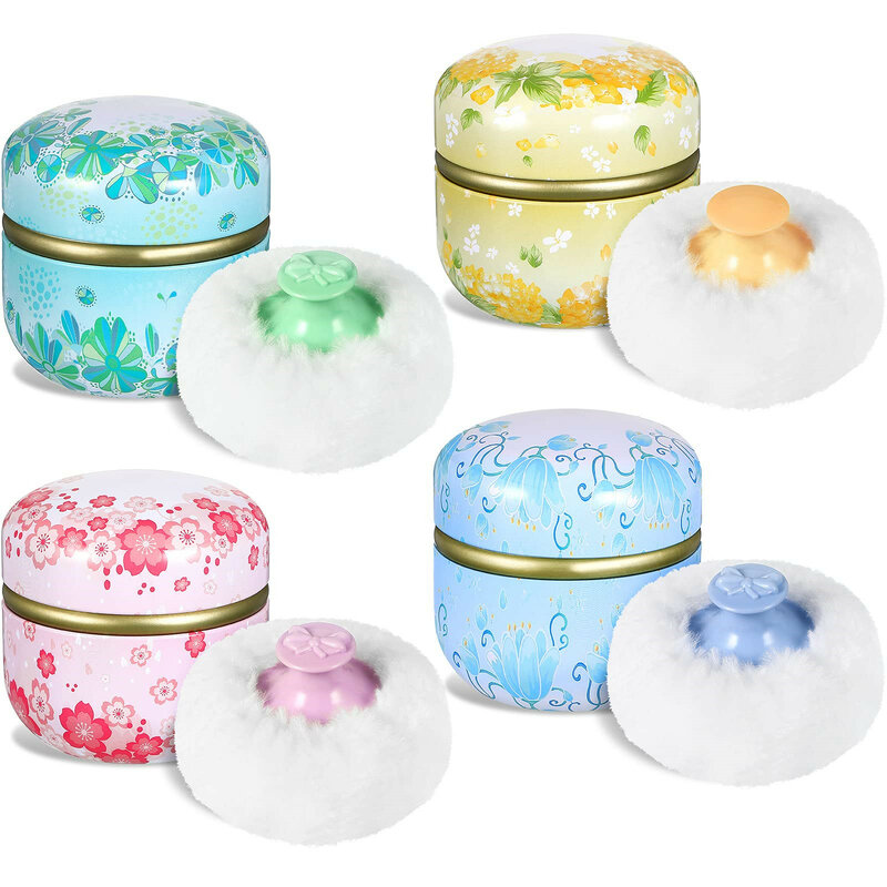 Powder Case Powder Puff Kit Powder Puff Case for Body Cosmetic Powder Container Dusting Soft Powder Puff for Baby and Women