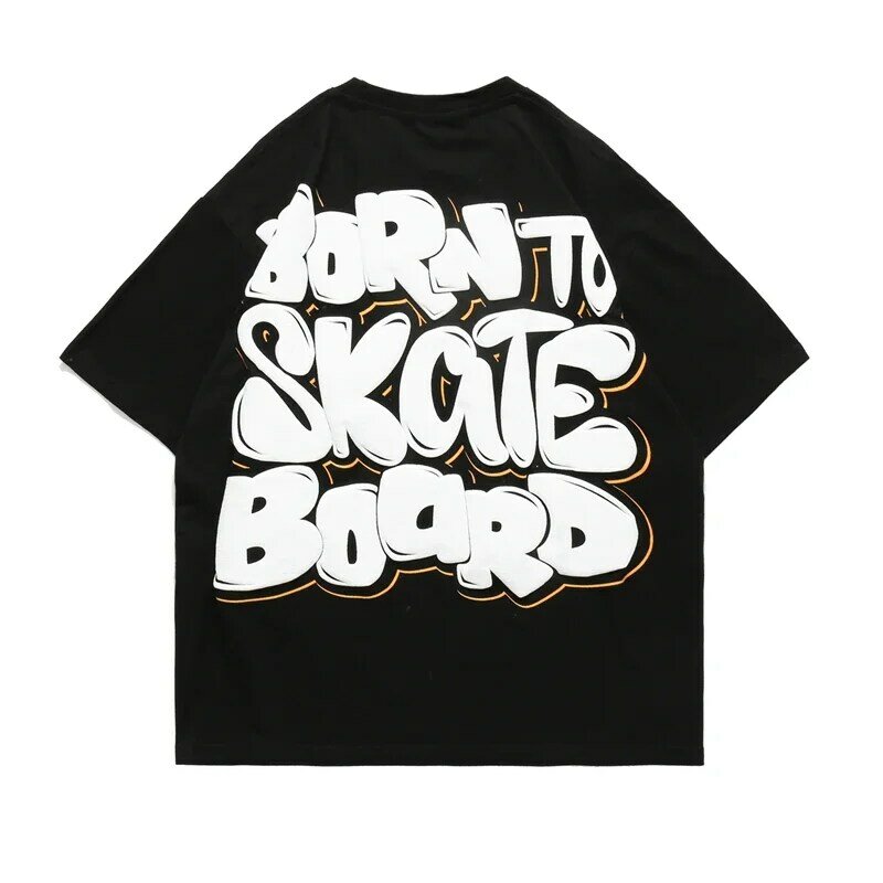 Camiseta de manga corta con estampado de letras para mujer, tops de algodón de gran tamaño, ropa gótica de media manga, estilo Retro americano, Hip Hop, y2k