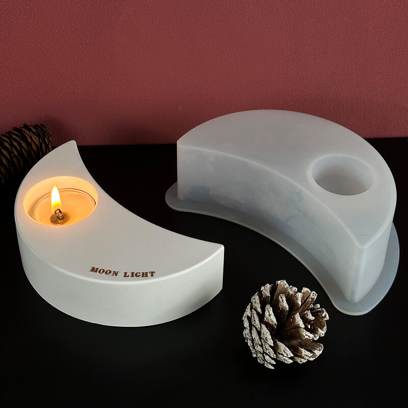 Molde de silicona en forma de corazón para candelabro, soporte de vela, molde de cemento de hormigón, molde artesanal de resina hecho a mano, decoración del hogar