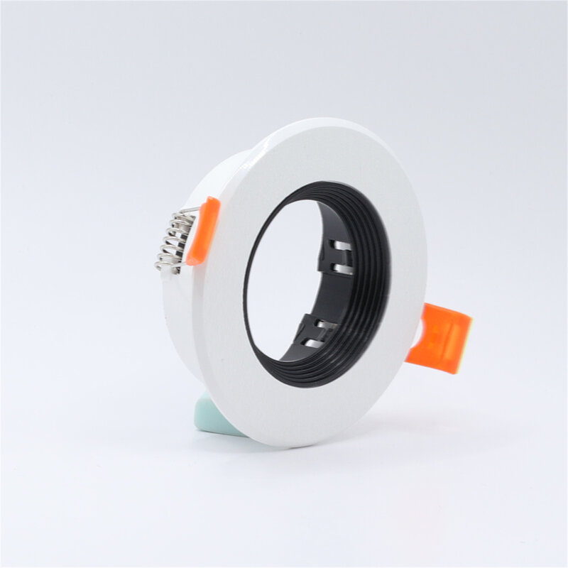 Plástico LED globo ocular invólucro para teto baixo luz, 6W, lâmpada MR16, quadro GU10 Downlight, silenciamento redondo, preto e branco