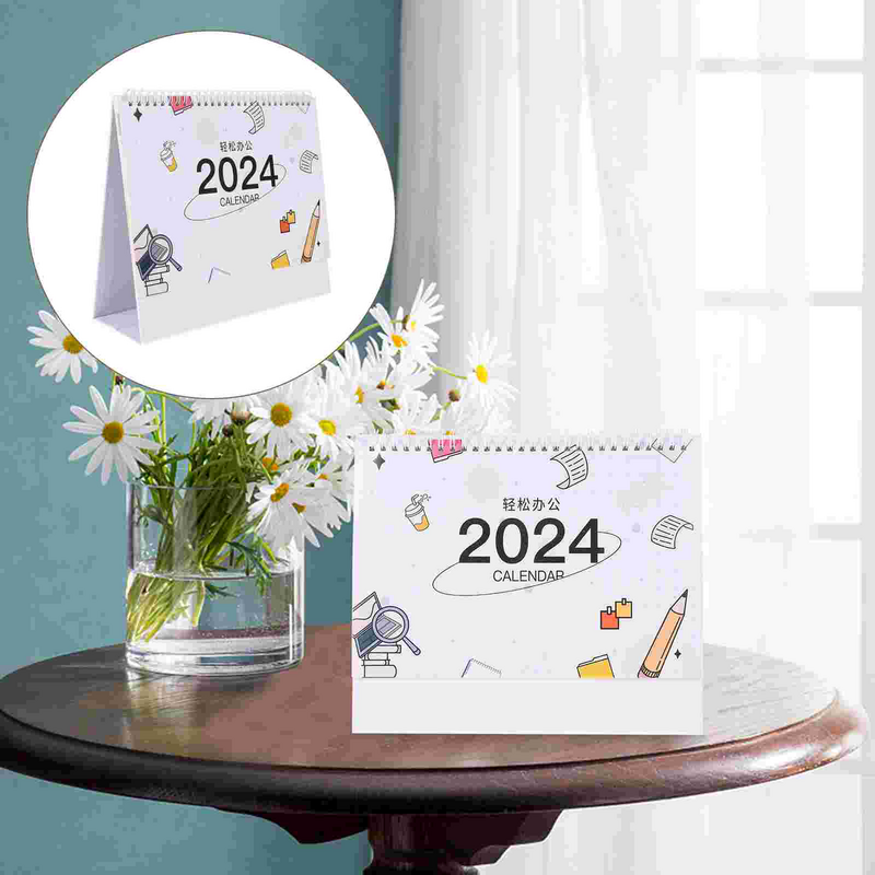 Calendario chino tradicional para mesa de oficina, planificador de pie, decoración de escritorio, reloj de trabajo de oficina de negocios, calendario de Plan