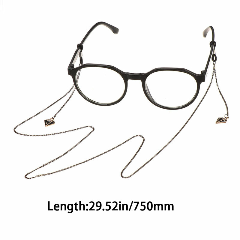 Soporte de cadena antideslizante para gafas de sol, Correa trenzada para gafas, cordón negro, moda