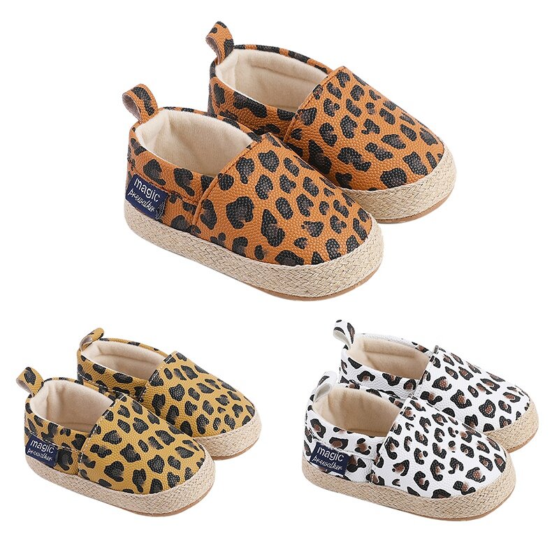 0-18M Leopard Print Baby Girl Shoes Anti-slip Prewalkers Casual Walking Shoes Newborn Infant Toddler Spring Autumn First Walkers