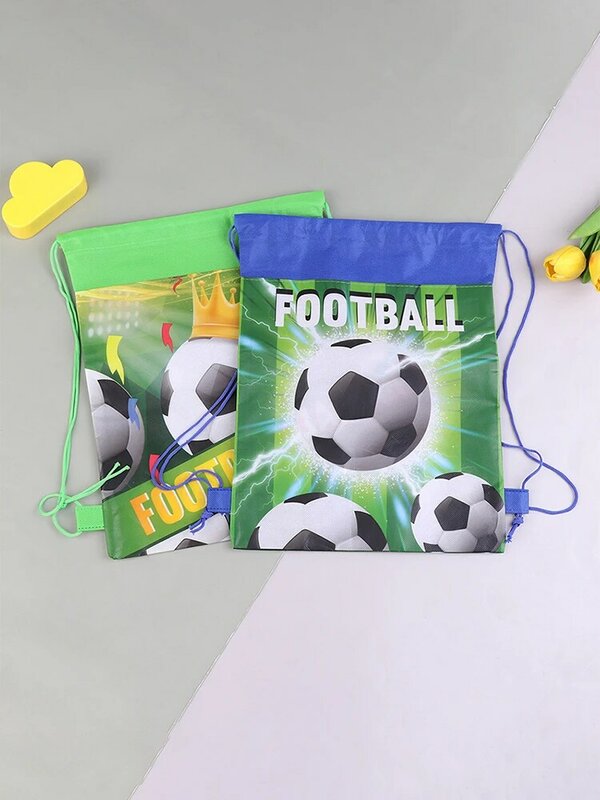 Zaino a tema calcio festa di buon compleanno tessuti Non tessuti borsa da regalo con coulisse per pallone da calcio