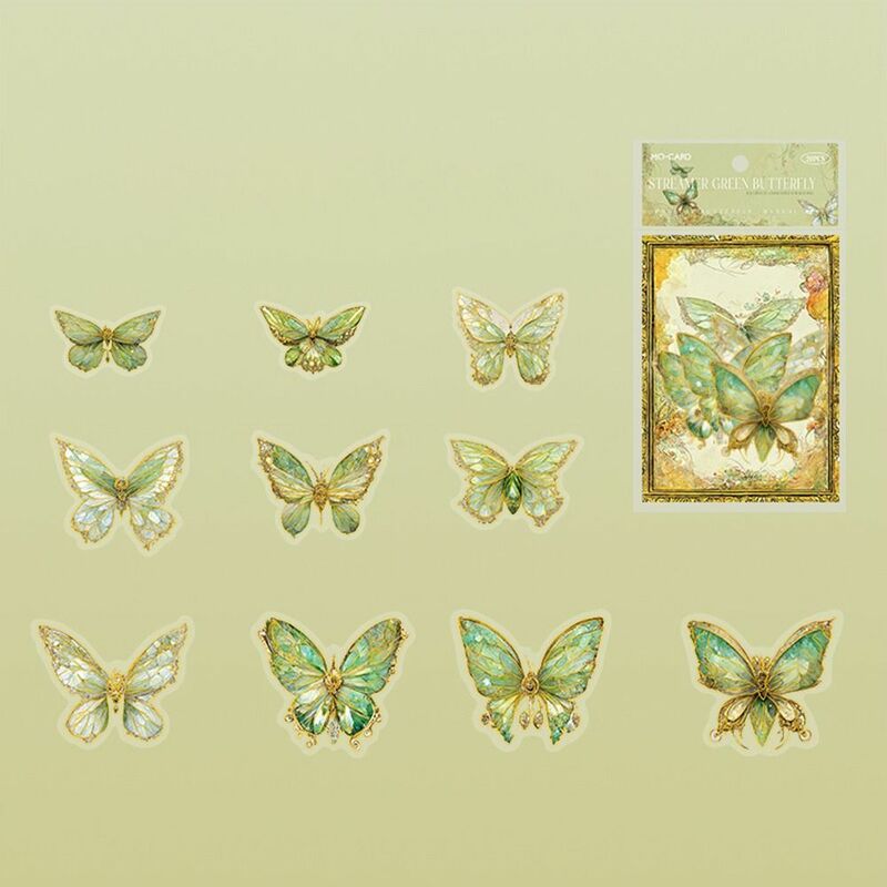 Artigianato fai da te Ice Crystal Laser Butterfly Sticker decorativo fatto a mano Butterfly Collage Sticker Shiny estetica Diary Album