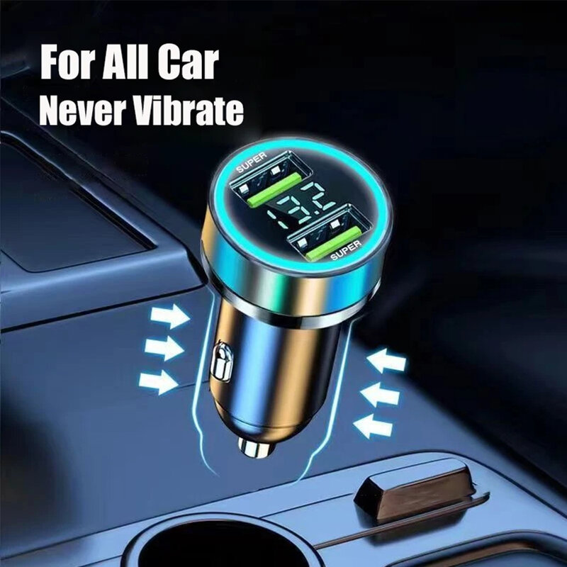 차량용 듀얼 USB 포트 고속 충전기, 240W, 120W, 디지털 디스플레이, 고속 충전 어댑터, 아이폰, 삼성, 샤오미