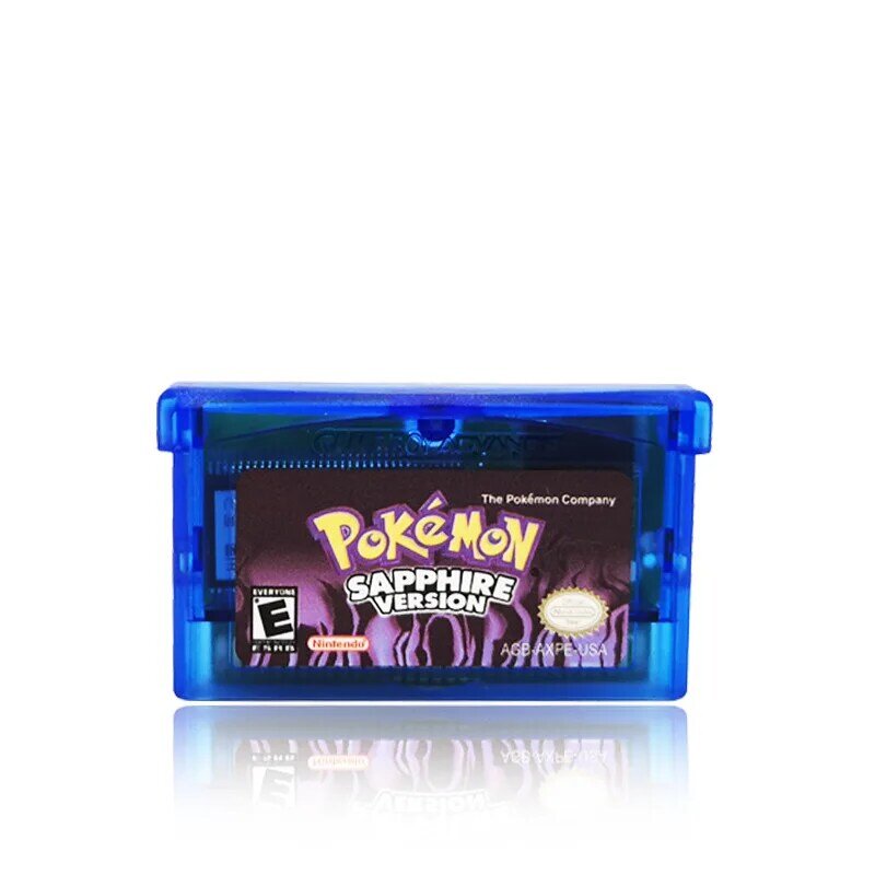 Cartão de jogo do Pokémon do idioma inglês, série Emerald Sapphire, NDSL, GB, GBC, GBM, GBA, SP, rubi firered, cartucho video, console