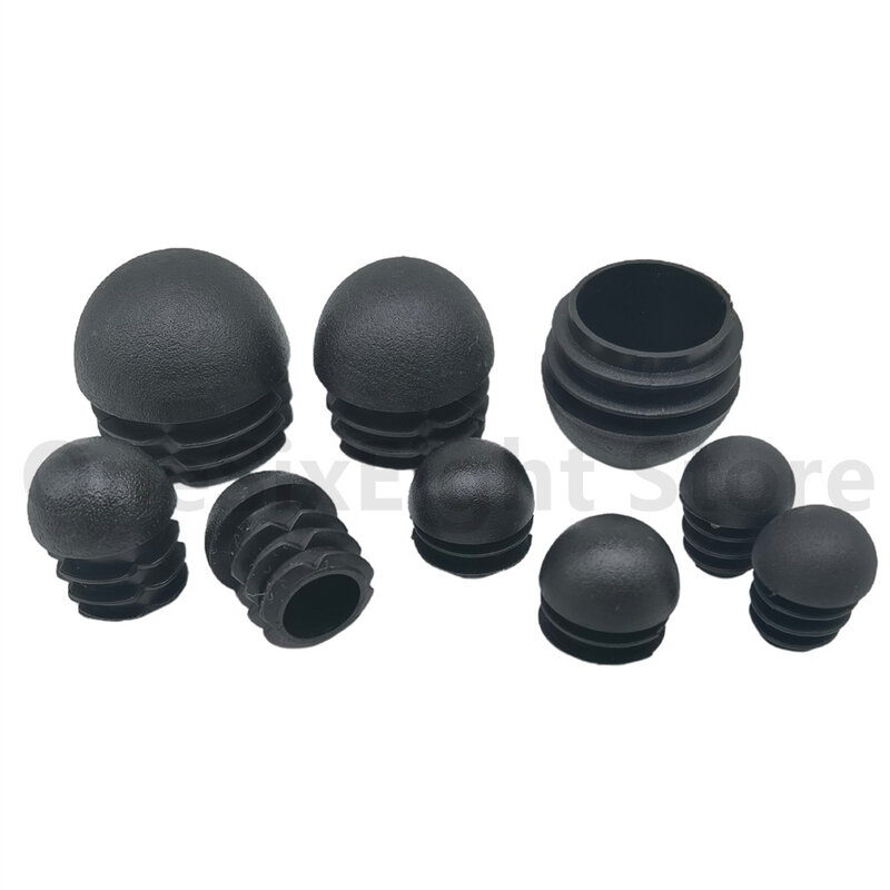 Embouts noirs ronds bombés en plastique, bouchons d'obturation, tube, inserts de tuyau, 19mm, 22mm, 25mm, 32mm