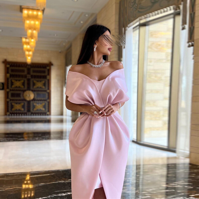 MOBUYE 2024 gaun pesta elegan fesyen malam Split panjang sepergelangan kaki gaun Prom bahu terbuka Dubai Arab untuk wanita