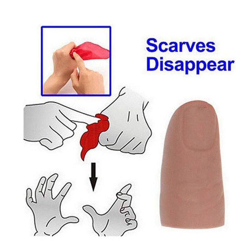 Magic Fingers ปลอม Thumb Trick Prank ของเล่นปรากฏหรือหายไปผ้าไหม Close Up Stage Prop สำหรับงานเลี้ยงของเด็กของขวัญ