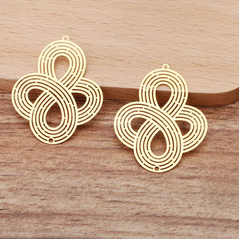BoYuTe (10 Pieces/Lot) 39*32MM Metal Brass Knot Shaped Pendant Sheet Diy Jewelry Accessories