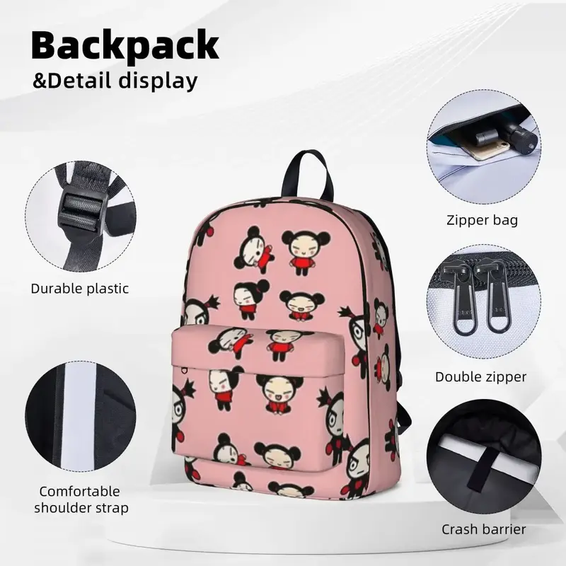 Pucca Backpack Casual Children School Bag Laptop Rucksack Travel Rucksack Large Capacity Bookbag