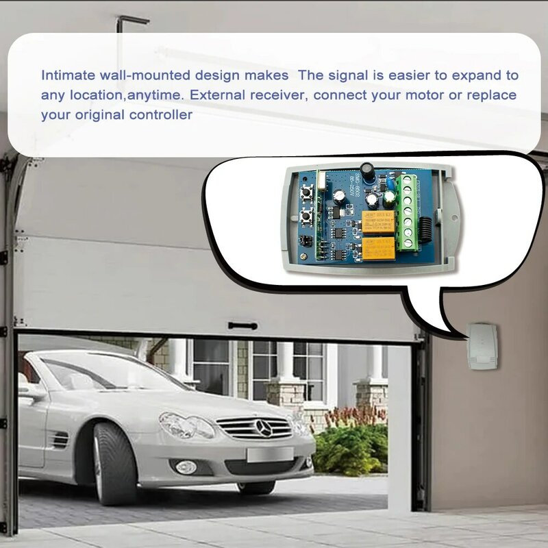 433.92MHz Universal Garage Door Remote Control Receiver AC DC 7-32V 85-250V Switch Module 2CH 433 Rolling Code Momentary Toggle