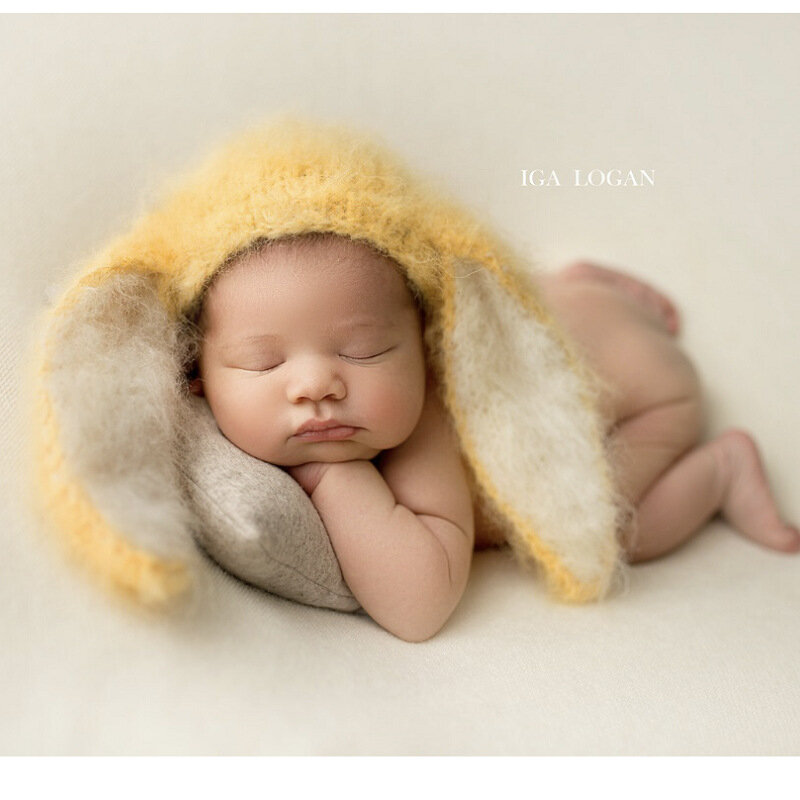 新生児用写真アクセサリー,毛皮のような大きな動物の帽子,赤ちゃん用の写真アクセサリー