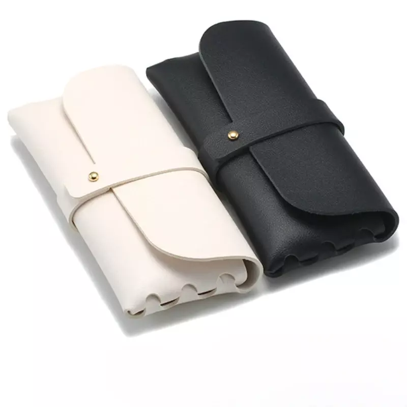 Nieuwe Pu Eenvoudige Briltas Koppelingen Zonnebril Tas Draagbare Bril Case Zonnebril Bescherming Cover Mode Lenzenvloeistof Clip